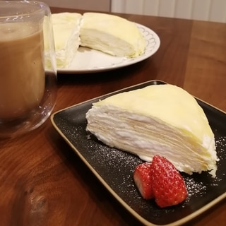 生クリームたっぷり♡シンプルなミルクレープ